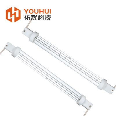 Endüstriyel Kısa Dalga Kızılötesi Halogen Isıtıcısı 5000 saatlik ömrü, 1100-2600 °C Filament Sıcaklığı ve 50-1500 mm Isıtma Uzunluğu ile