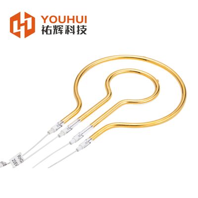 1600W Altın Reflektör Halkalı Kızılötesi Isıtıcı Lamba 240V