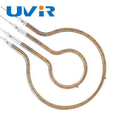 Altın Yansıtıcı Kuvars IR Isıtma Tüpü 100-7600W Halkalı Kızılötesi Lamba